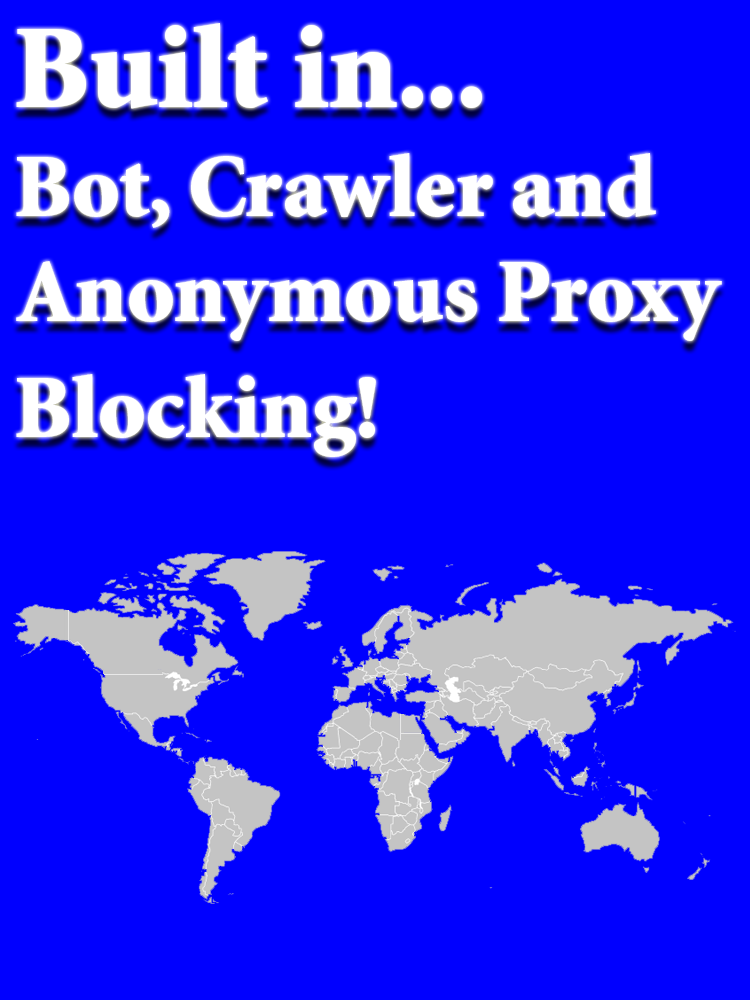 Built in Bot, Crawler and Anonymous Proxy Blocking
